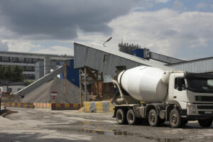 Knight's concrete truck at factory