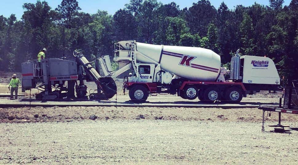 Knight's Redi-Mix supplies concrete curb for Medline Industries, Inc..